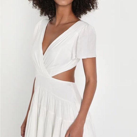 New Lulus Feeling the Sunshine White Tie-Back Flutter
Sleeve Mini Dress - Picture 6 of 12